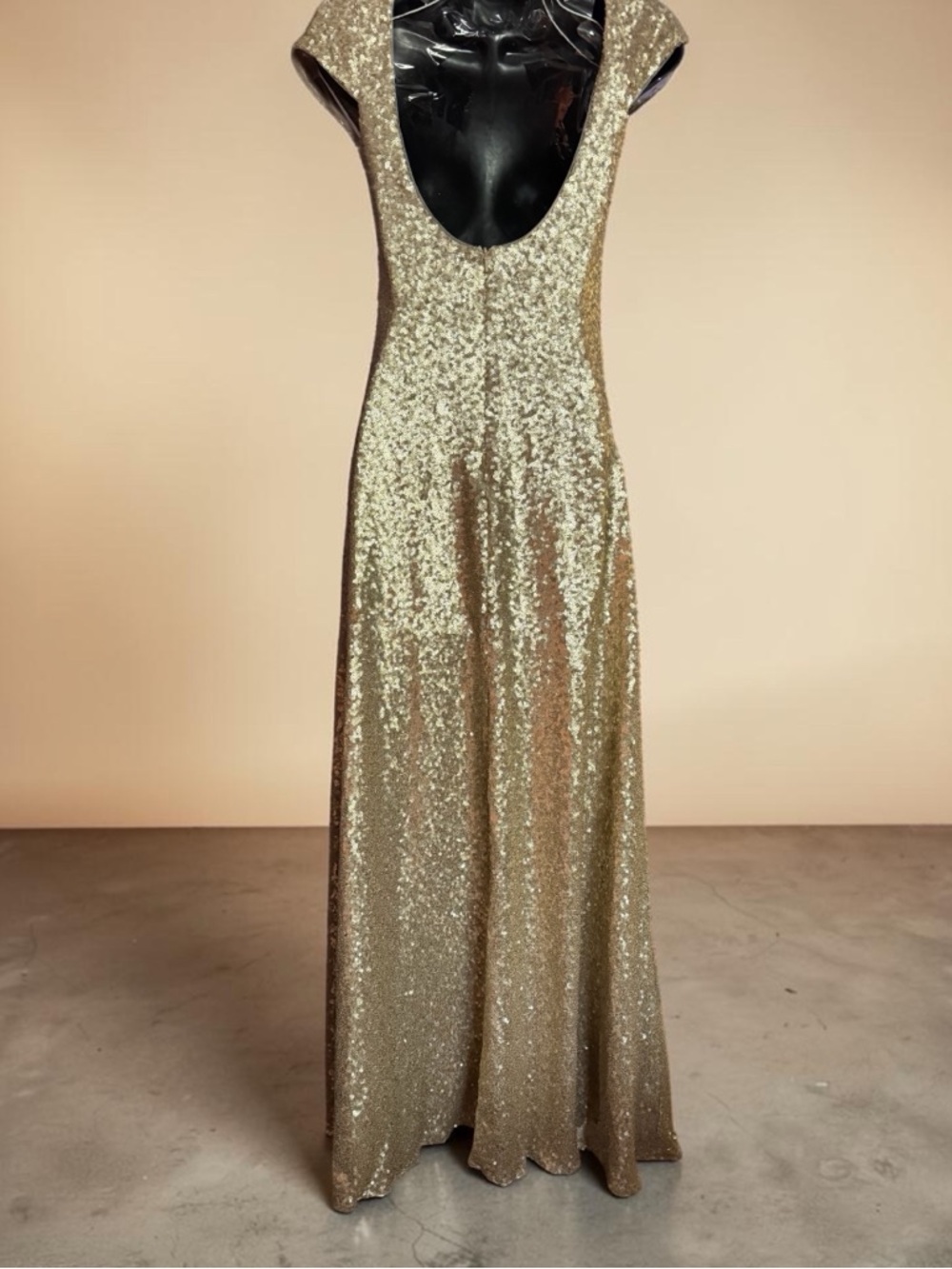 Revelry Champagne Gold Convertible Sequin Maxi Gown- Size 0 - Picture 6 of 15